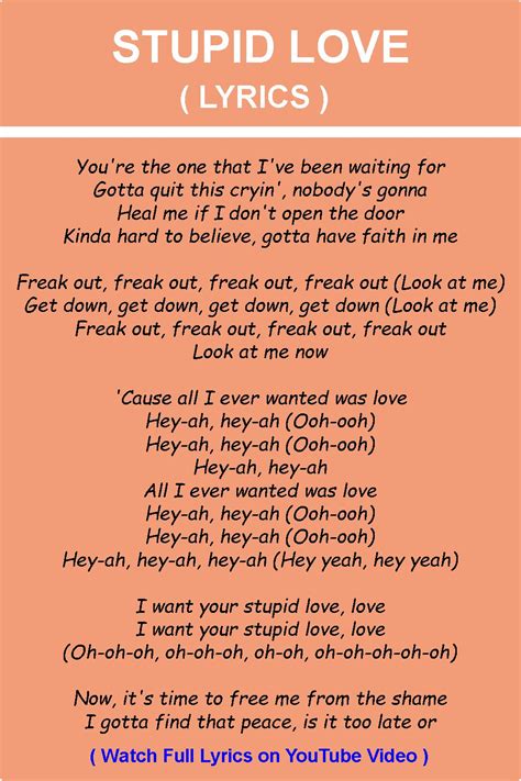 Stupid Love with Lyrics .